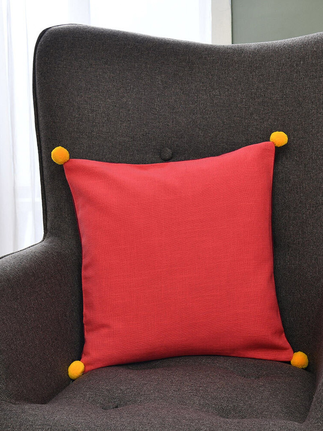 

Athome by Nilkamal Maroon & Red Cotton Square Cushion Cover