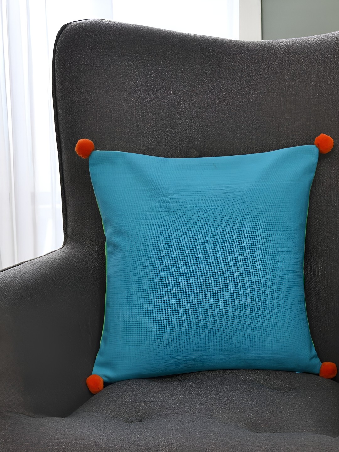 

Athome by Nilkamal Blue & Green Cotton Square Cushion Cover