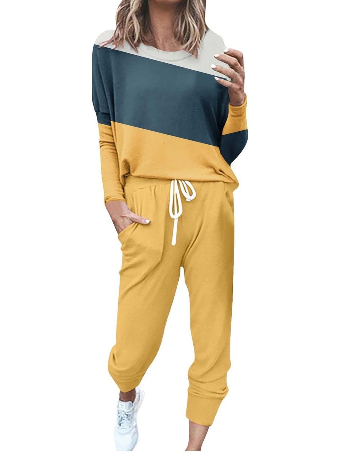 

StyleCast Yellow & Green Colourblocked T-shirt with Pyjamas