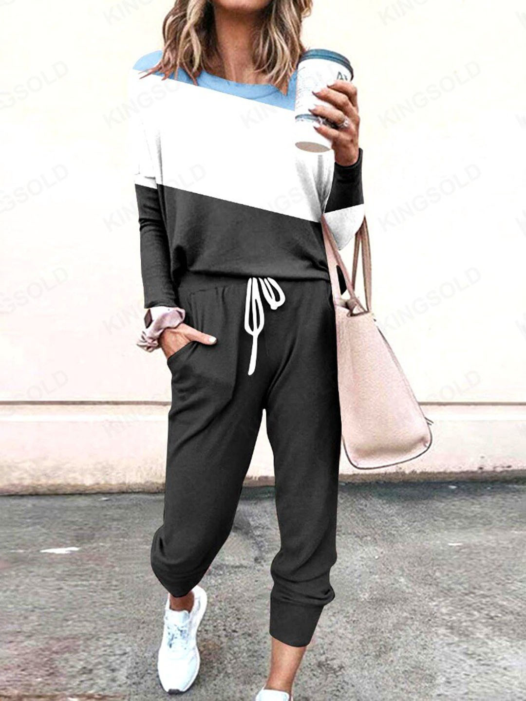 

StyleCast Black Colourblocked Sweatshirt With Joggers