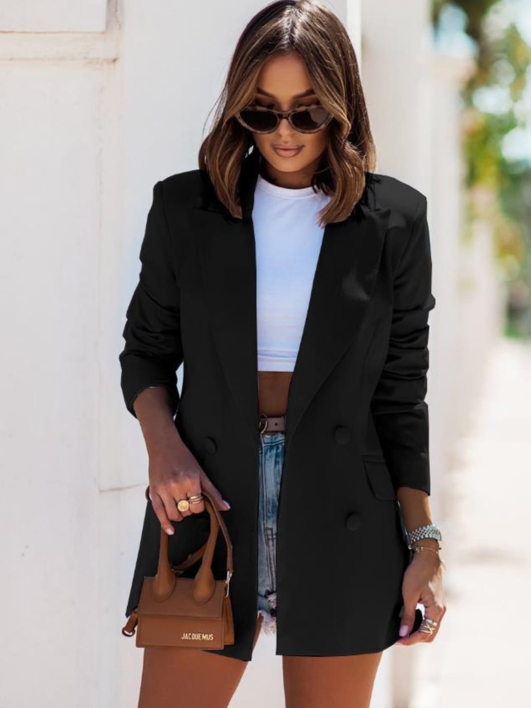 

StyleCast Black Single-Breasted Blazer