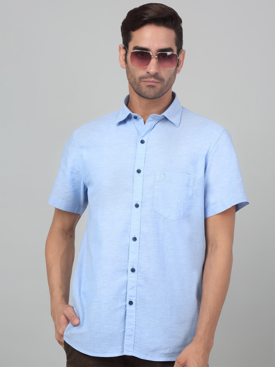 

Cantabil Spread Collar Casual Shirt, Blue