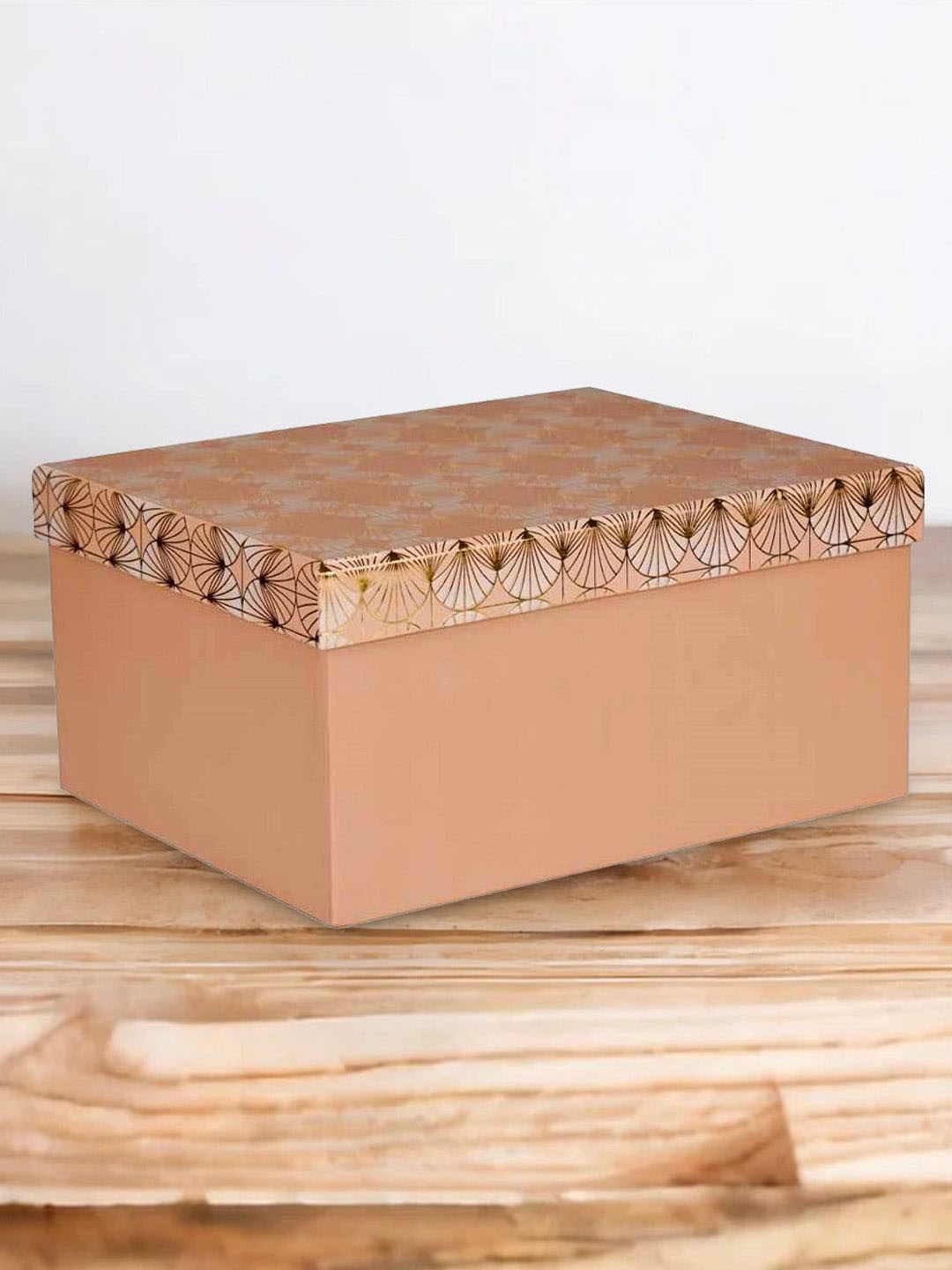

Athome by Nilkamal Peach-Coloured Printed Gift & Packing Box