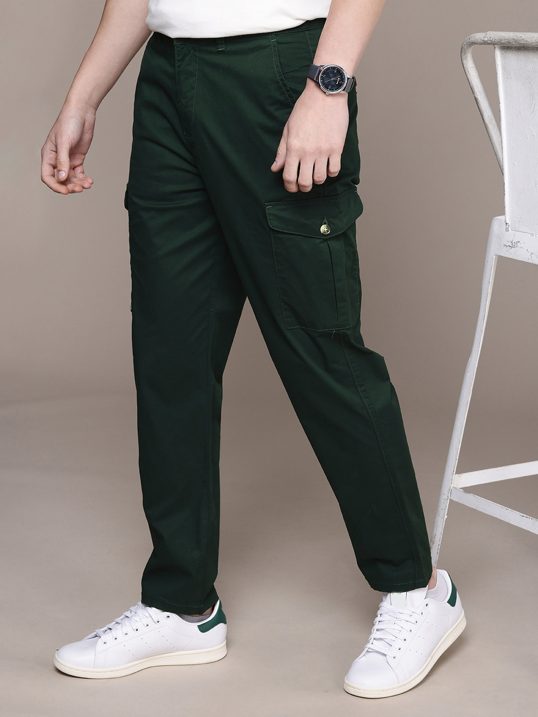 

Nautica Men Slim Fit Cargo Trousers, Green