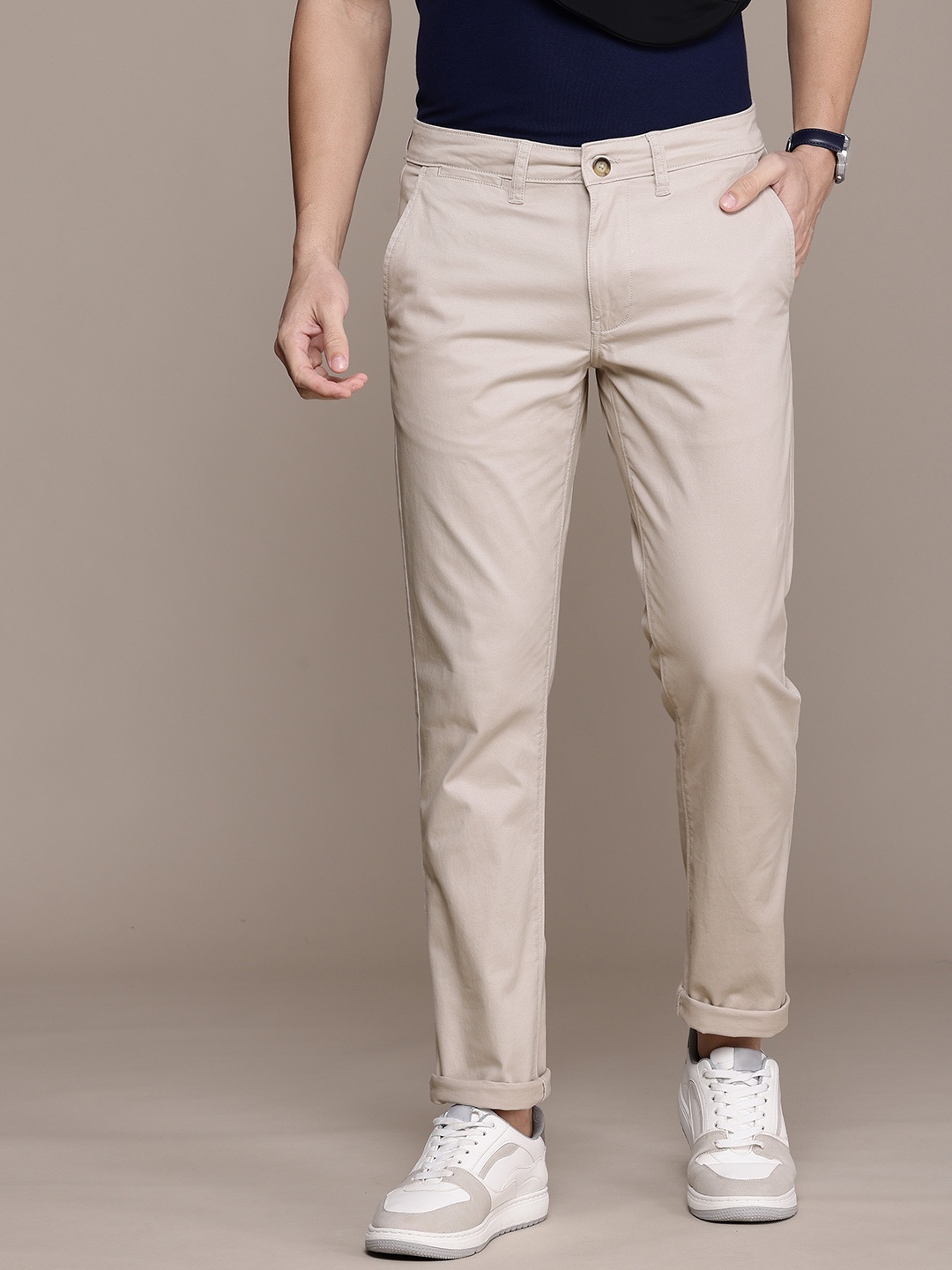 

Nautica Men Slim Fit Chinos Trousers, Beige