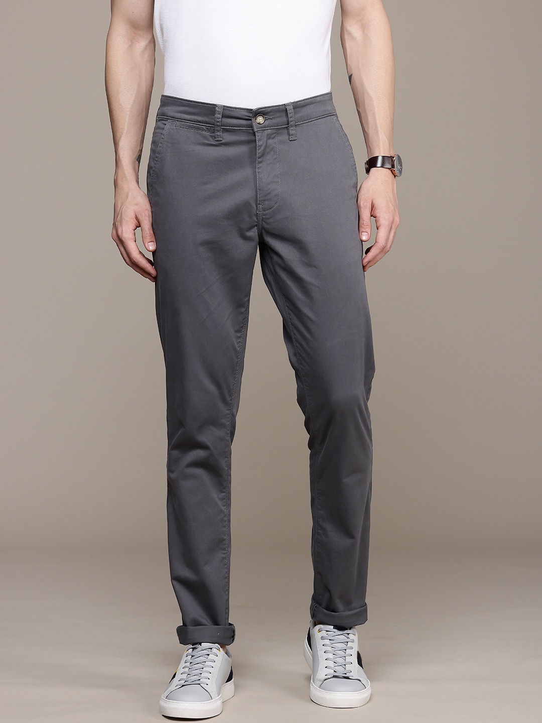 

Nautica Men Slim Fit Chinos Trousers, Grey