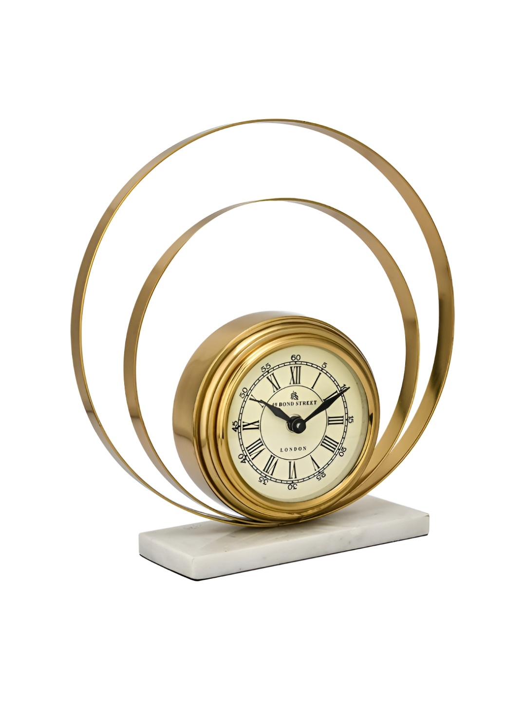 

Athome by Nilkamal Gold-Toned & White Contemporary Table Clock