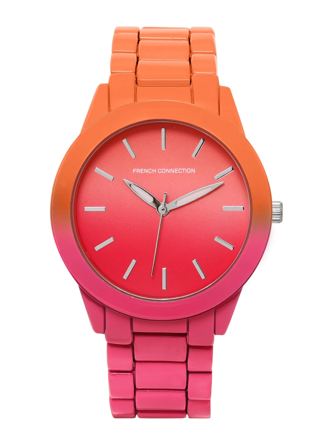 

French Connection Women Dial & Stainless Steel Straps Reset Time Analogue Watch FCS04O, Orange