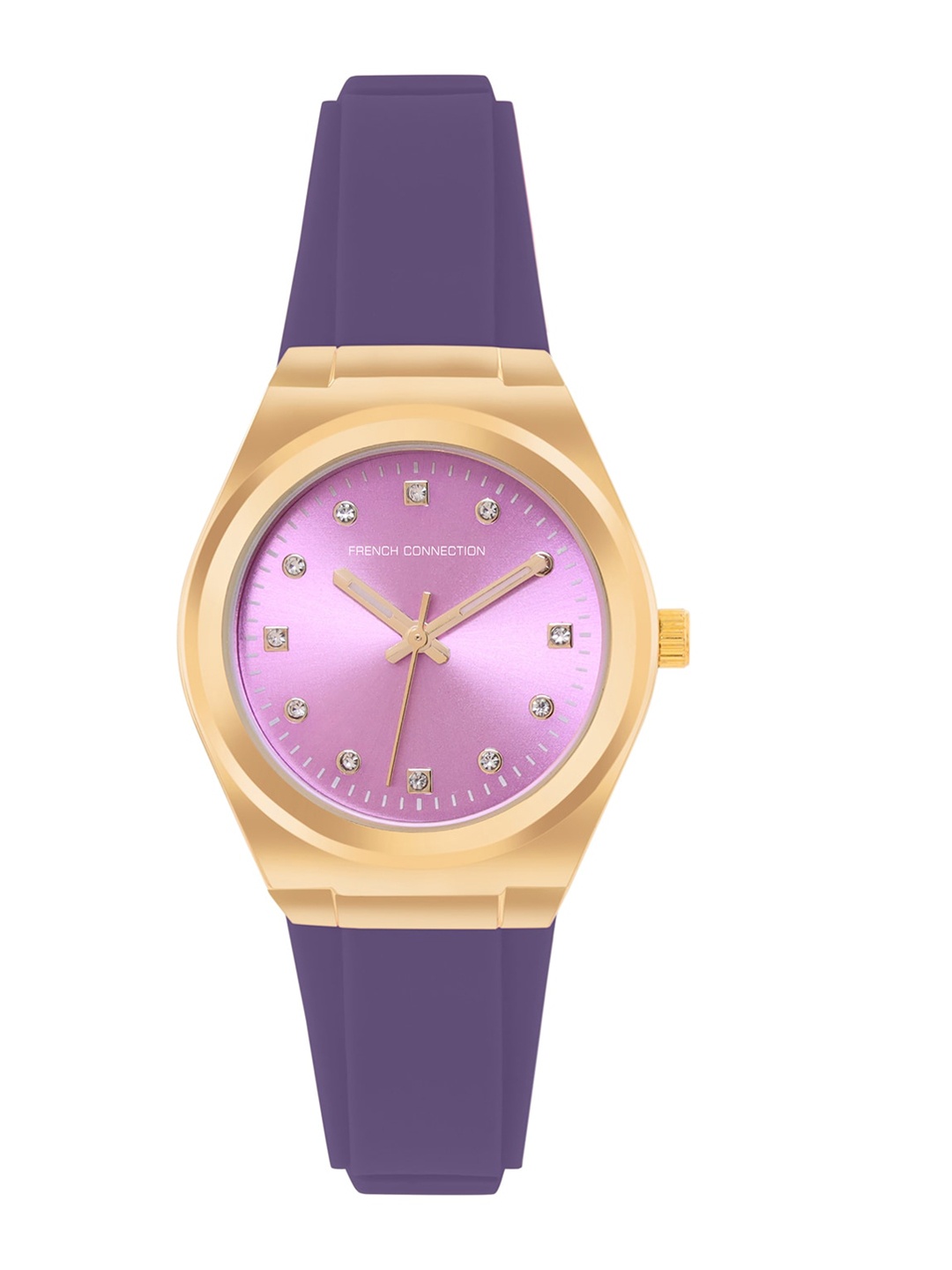 

French Connection Women Embellished Dial & Straps Reset Time Analogue Watch FCS07PR, Purple