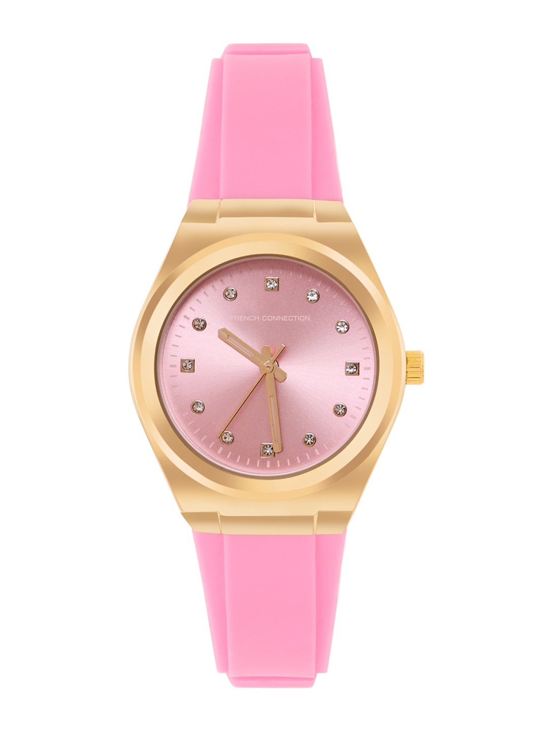 

French Connection Women Embellished Dial & Straps Reset Time Analogue Watch FCS07P, Pink