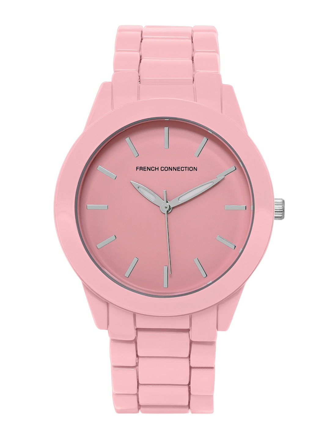 

French Connection Women Dial & Stainless Steel Straps Reset Time Analogue Watch FCS04P, Pink