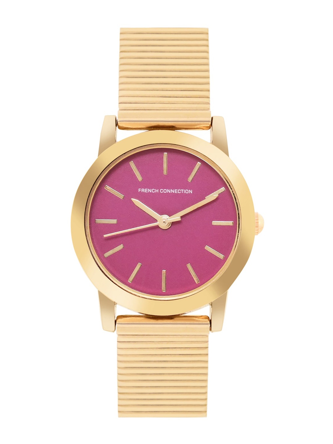 

French Connection Women Dial & Bracelet Style Straps Round Analogue Watch FCS06GM-P, Purple
