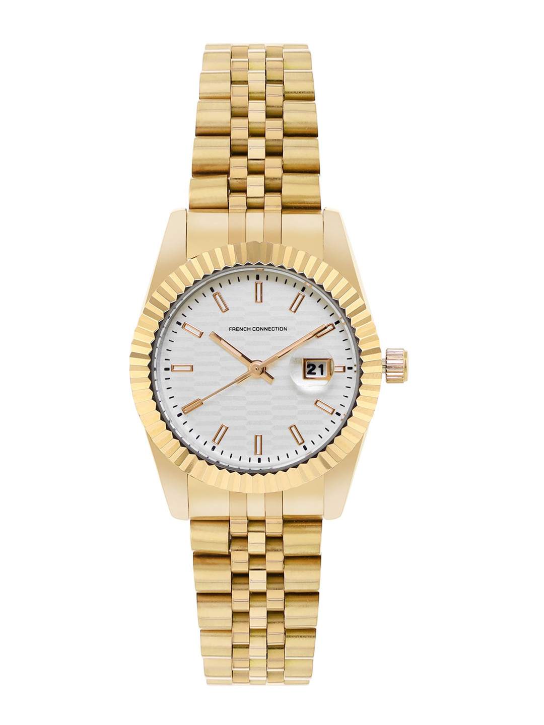 

French Connection Women Stainless Steel Bracelet Style Straps Analogue Watch FCS09GM, White