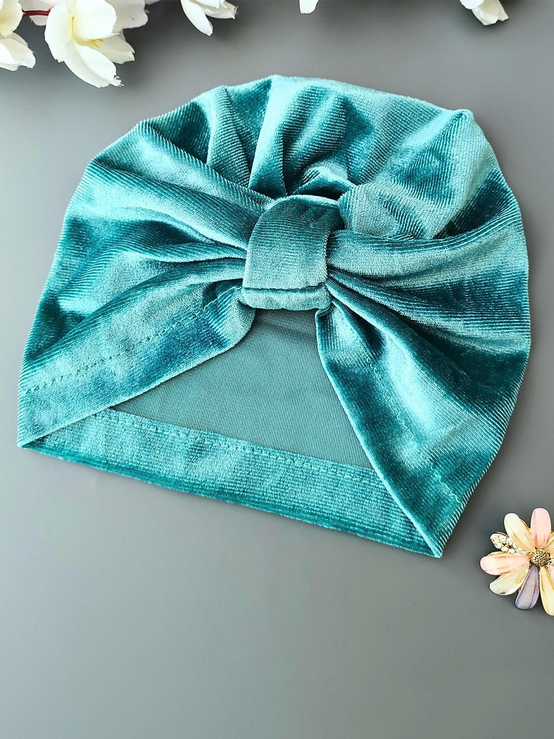 

ANNA CREATIONS Infant Girls Cotton Turban Beanie Cap, Green
