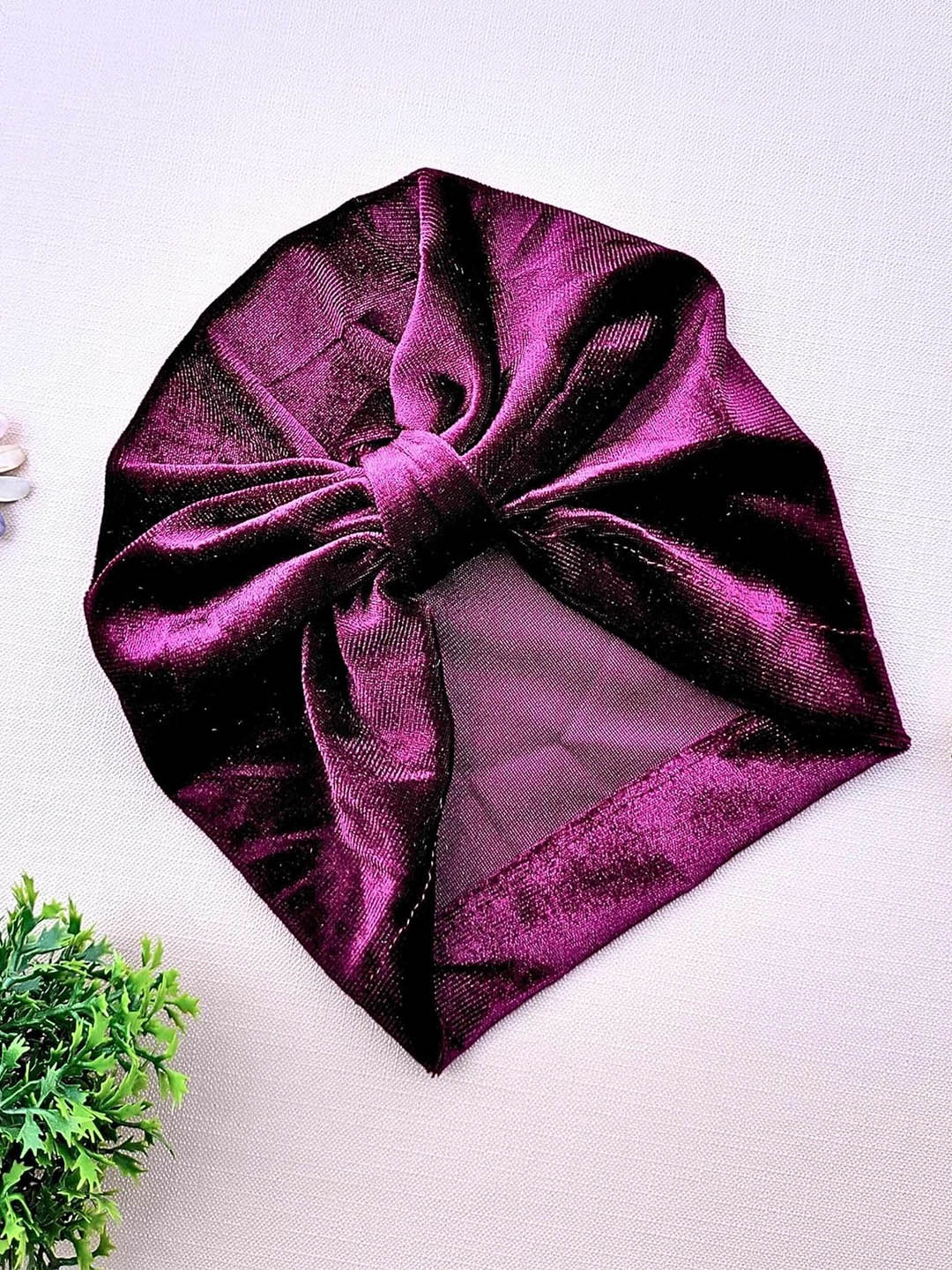 

ANNA CREATIONS Infant Girls Cotton Turban Beanie Cap, Purple