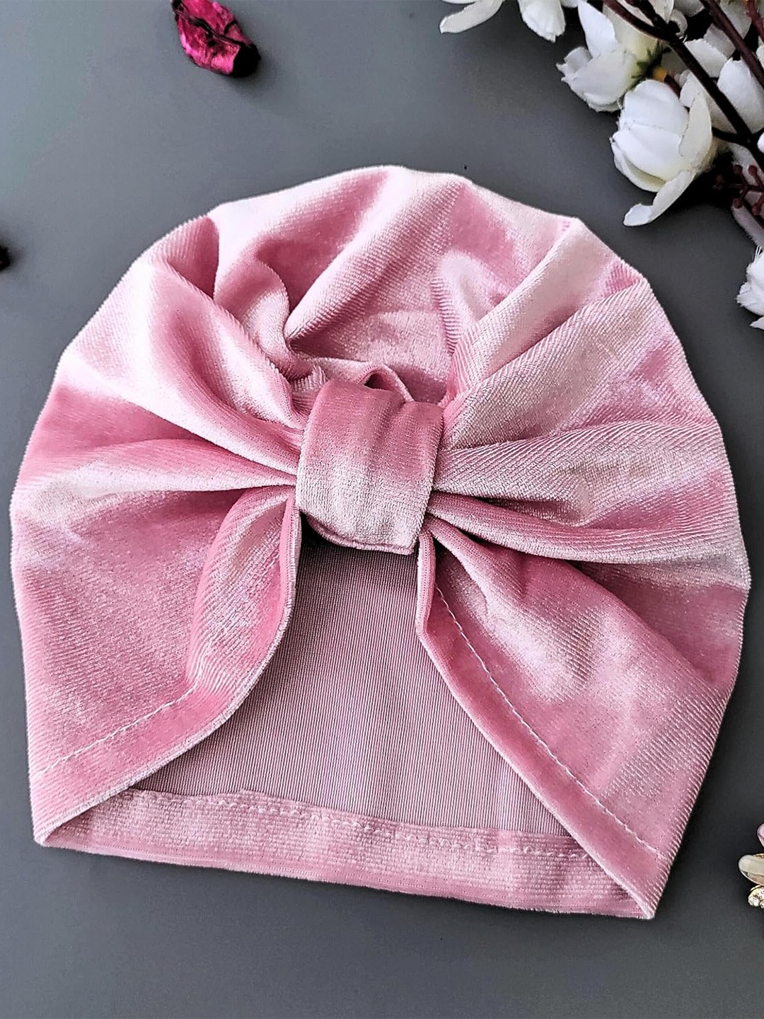 

ANNA CREATIONS Infant Girls Cotton Turban Beanie Cap, Pink