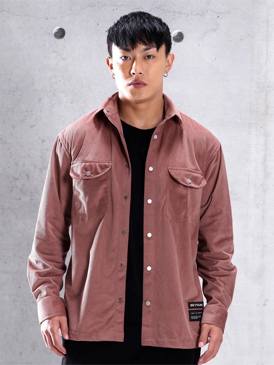 

Beyoung Solid Corduroy Shirt, Mauve