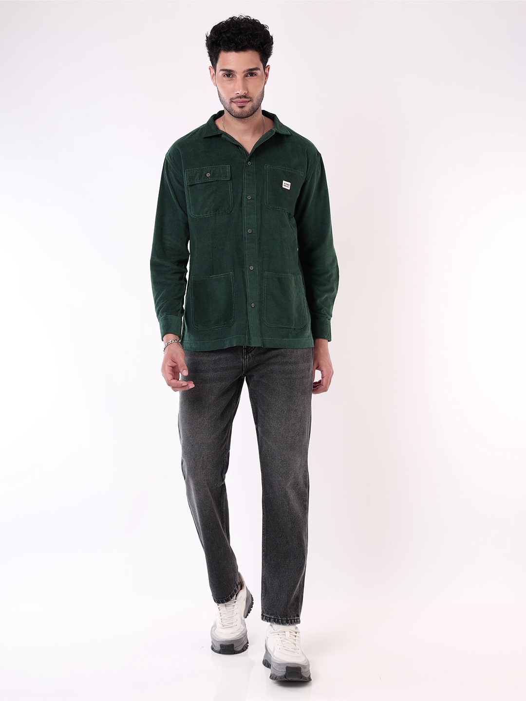 

Beyoung Corduroy Shacket, Green