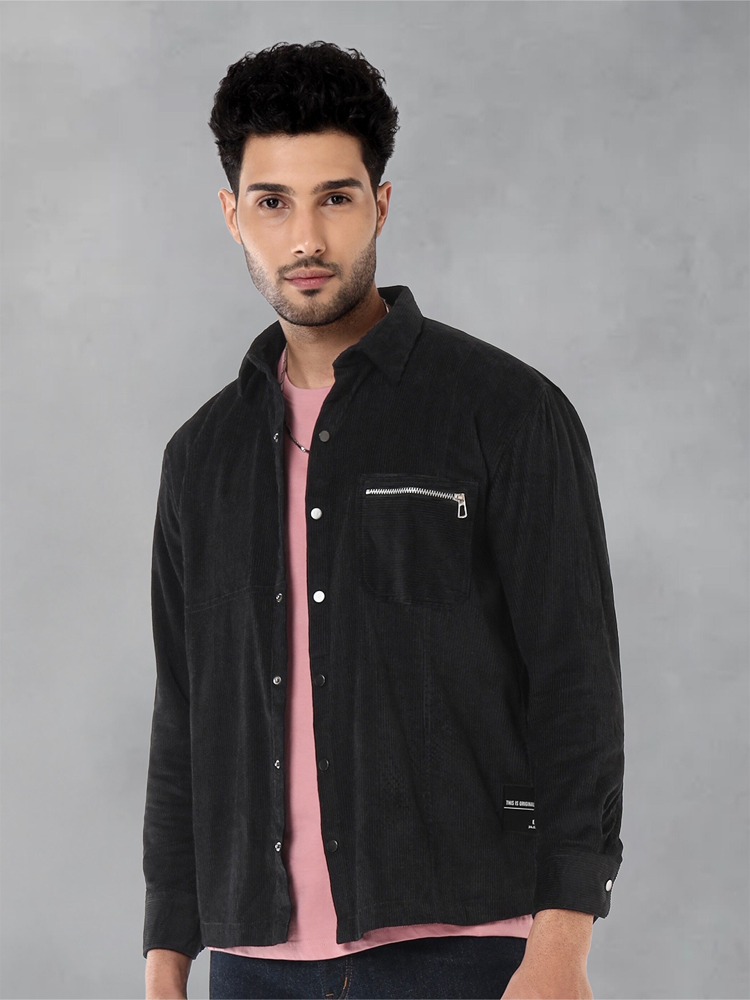

Beyoung Corduroy Overshirt, Black