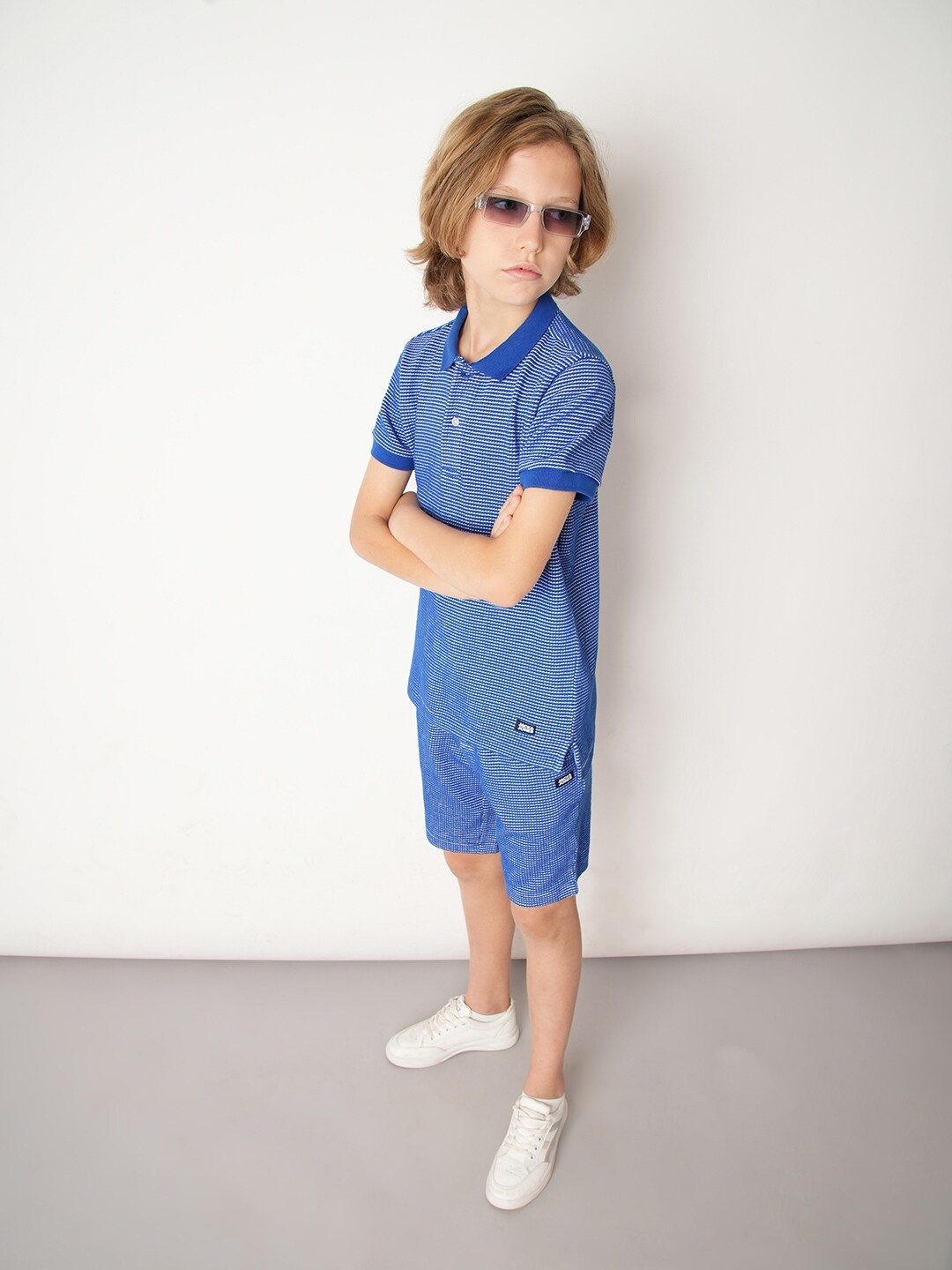 

Jack & Jones Junior Boys Striped Polo Collar Cotton T-shirt, Blue