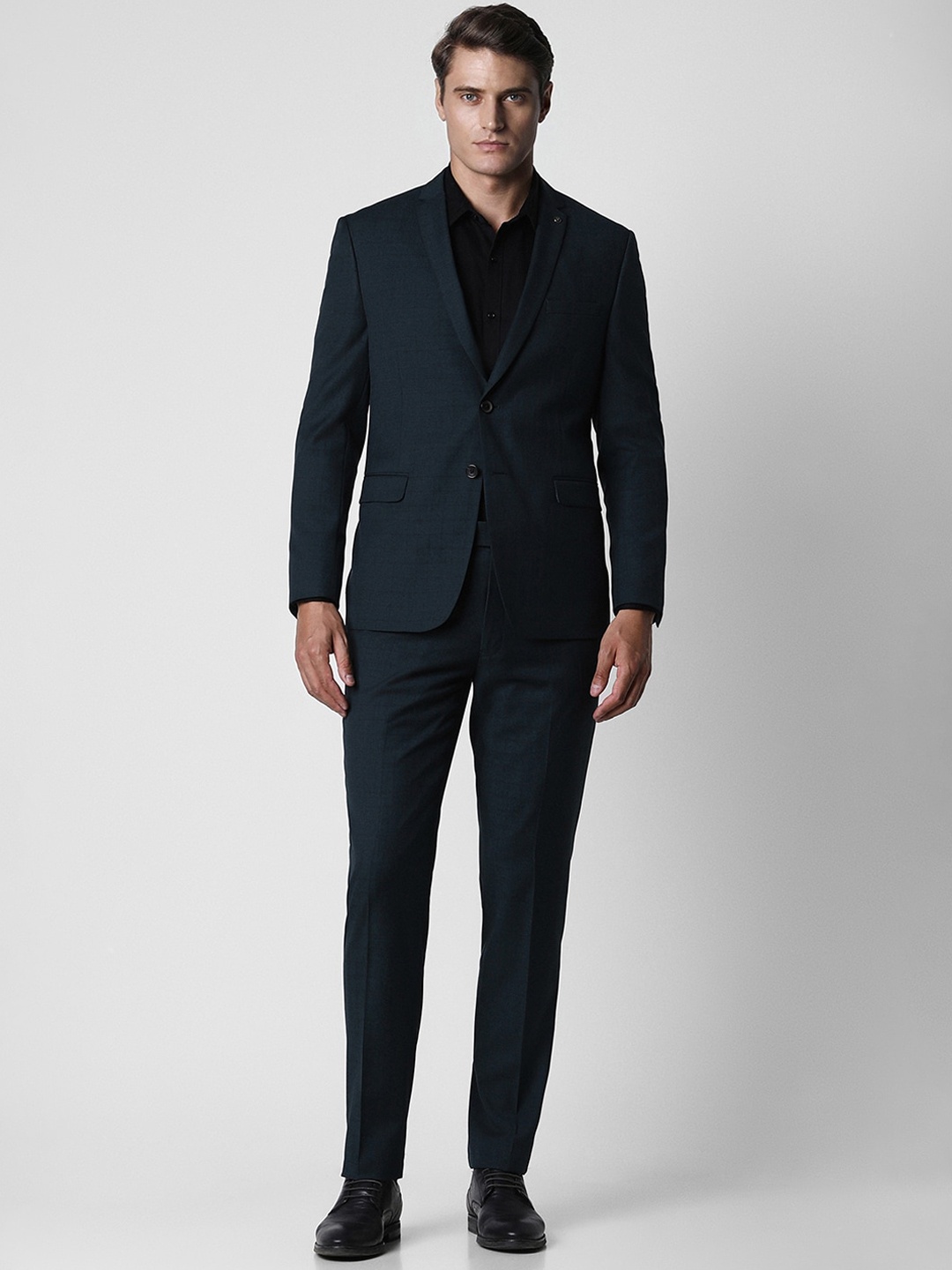 

Van Heusen Men Checked Slim-Fit Single-Breasted Two-Piece Formal Suit, Green