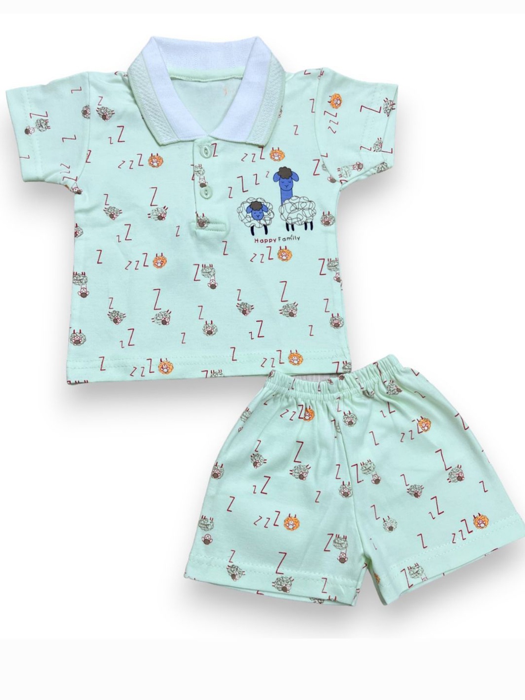 

BAESD Boys Printed Polo Collar Short Sleeves Cotton T-shirt & Shorts Clothing Set, Sea green