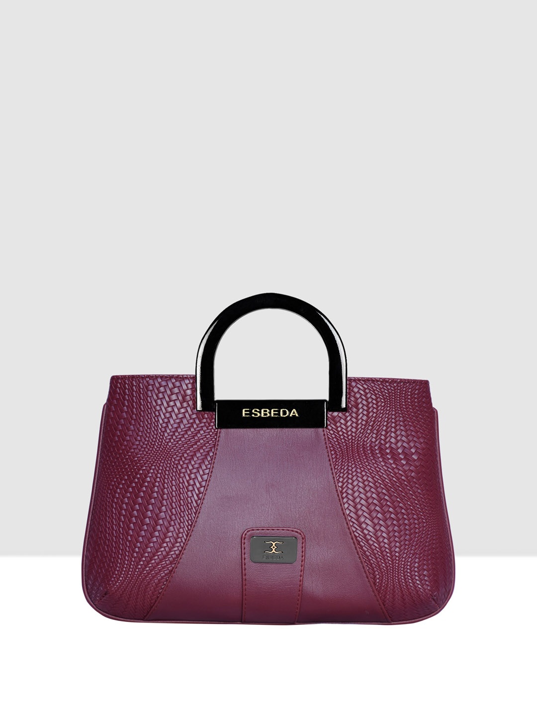 

ESBEDA Textured Structured Acrylic Top Handle Handheld Bag, Maroon