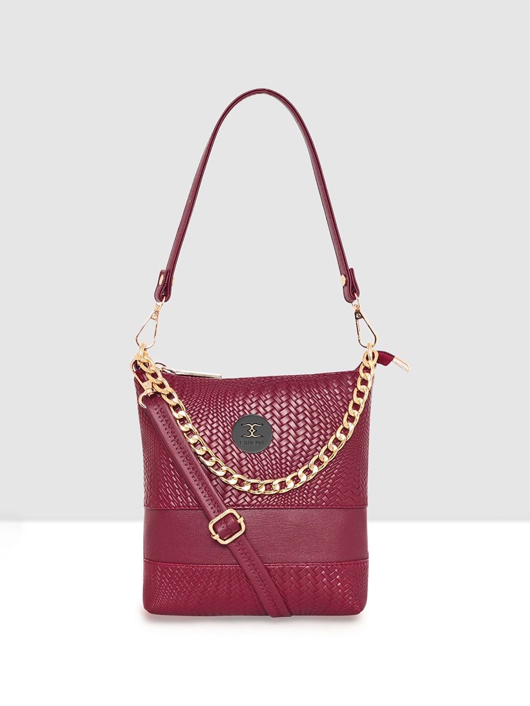 

ESBEDA Embossed Structured Sling Bag, Maroon