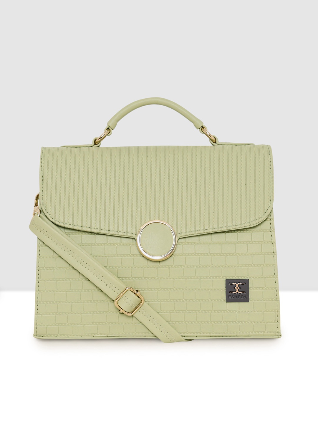 

ESBEDA Brick Embossed Structured Satchel Bag, Olive