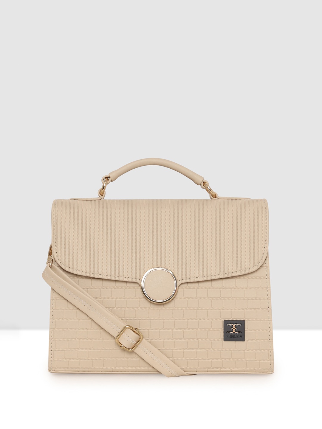 

ESBEDA Brick Embossed Structured Handheld Bag, Cream