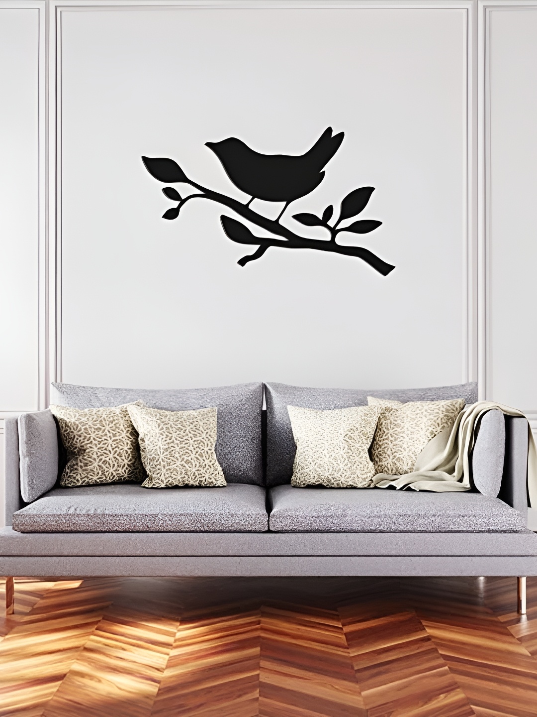 

Artrooms Sparrow Metal Wall Art, Black