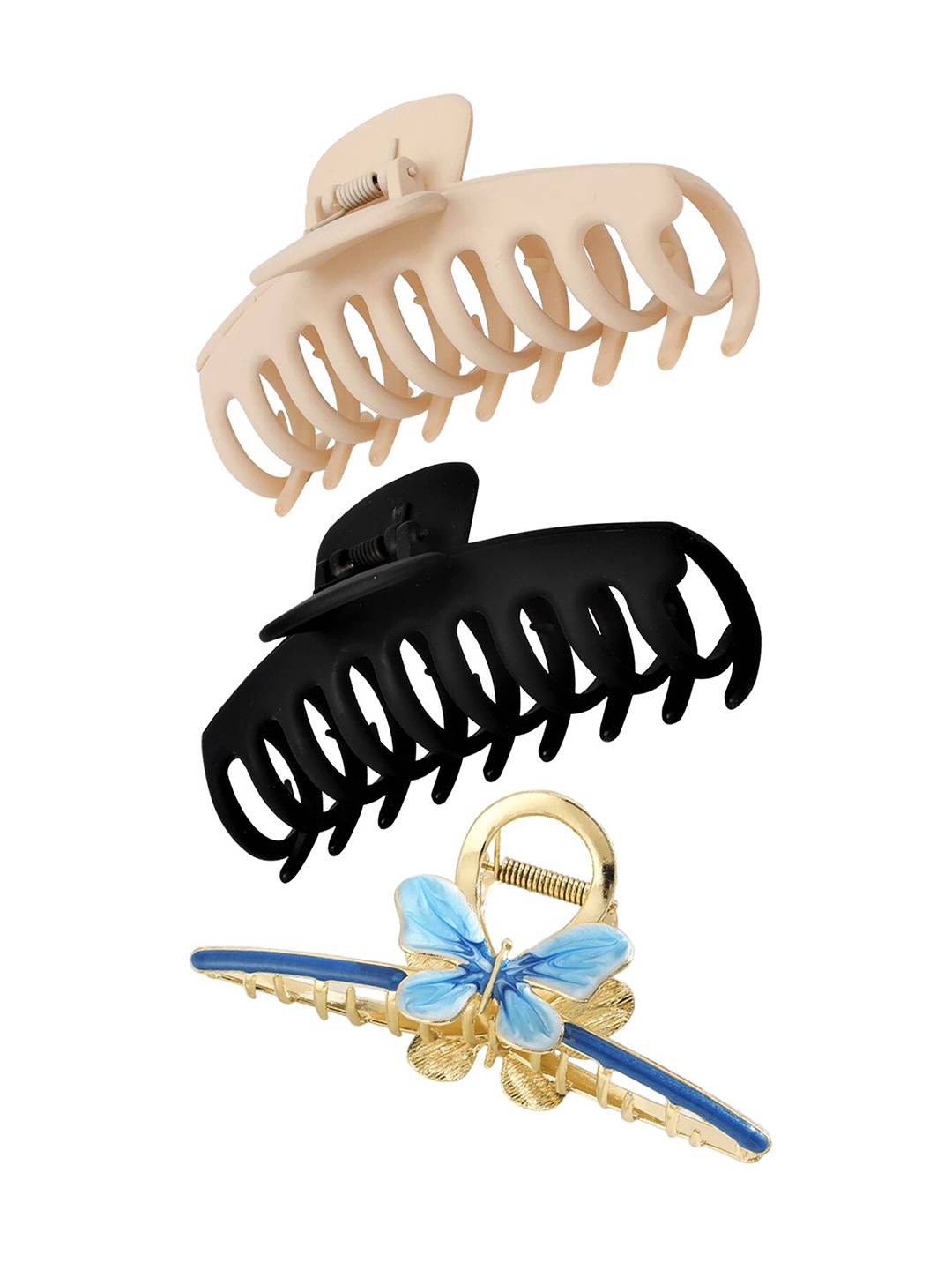 

Xivir Set of 3 Butterfly & Jumbo Claw Clips, Black