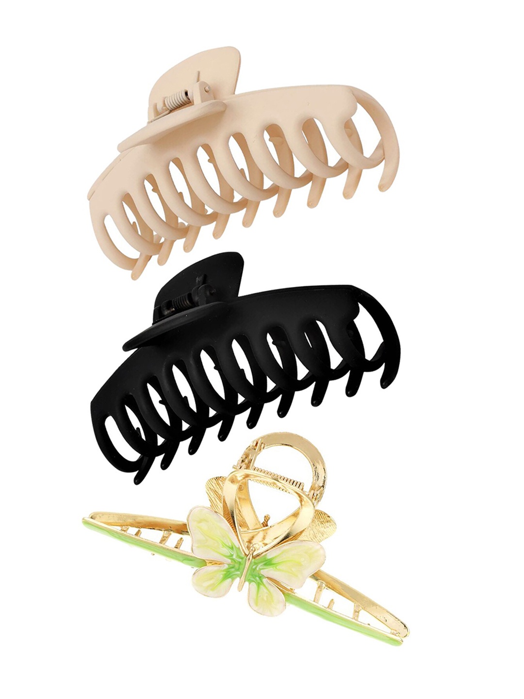 

Xivir Set of 3 Butterfly & Jumbo Claw Clips, Black