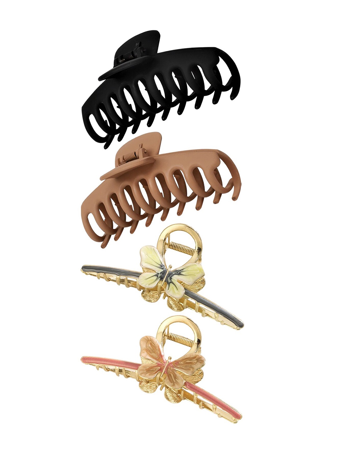 

Xivir Set of 4 Butterfly & Jumbo Claw Clips, Black