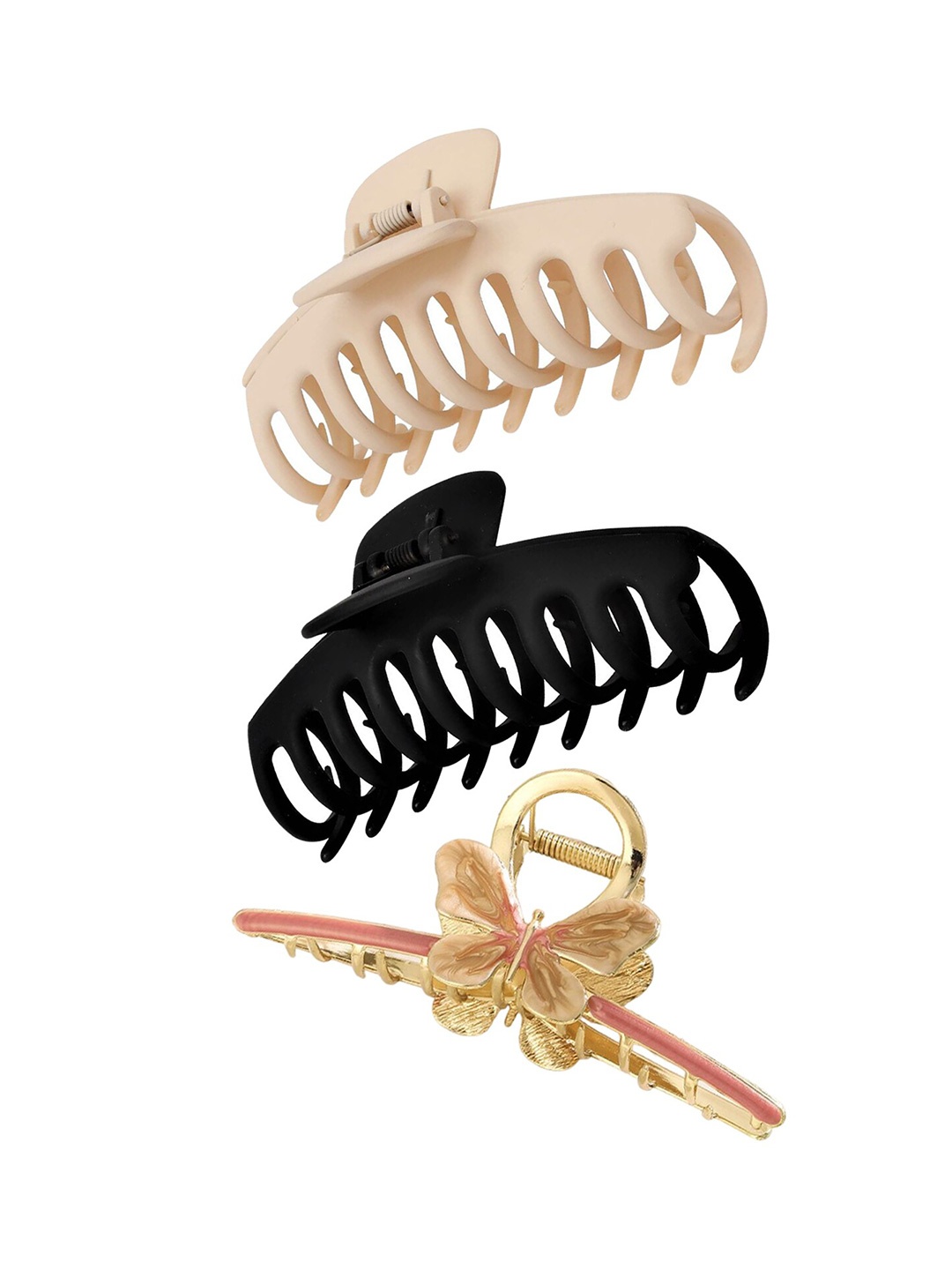 

Xivir Women Set of 3 Claw Clips, Off white