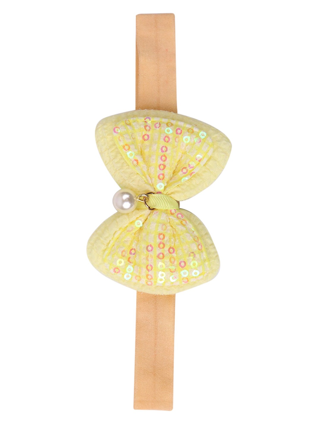 

Xivir Girls Embellished Flower Soft Stretchy Hairband, Yellow