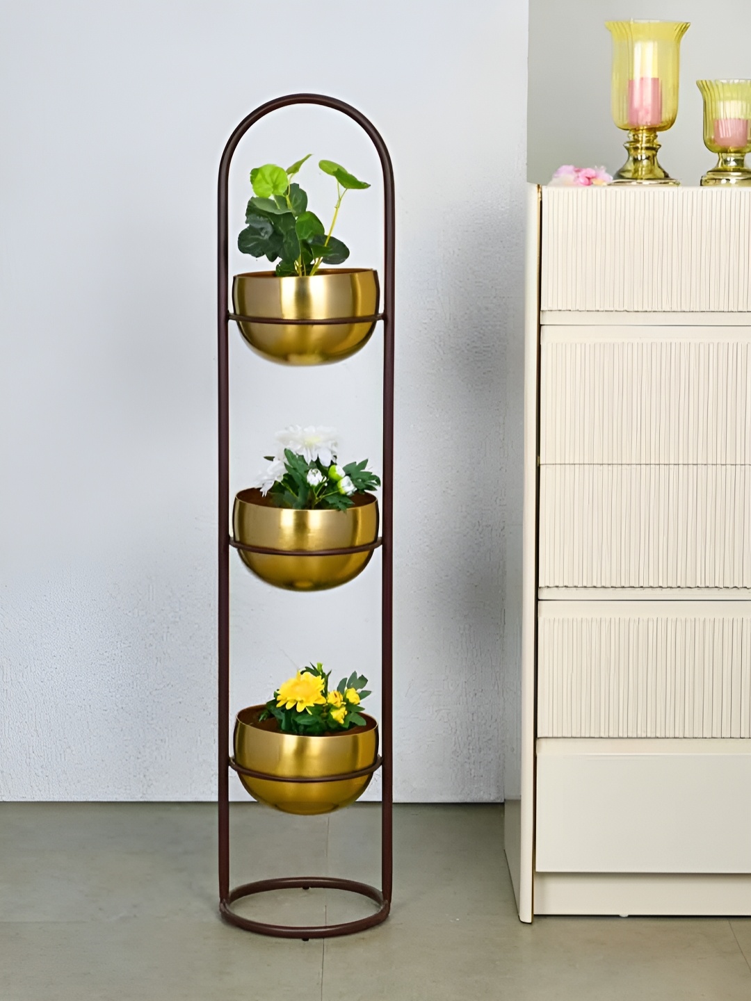 

Athome by Nilkamal Metallic Metal Planter with Stand