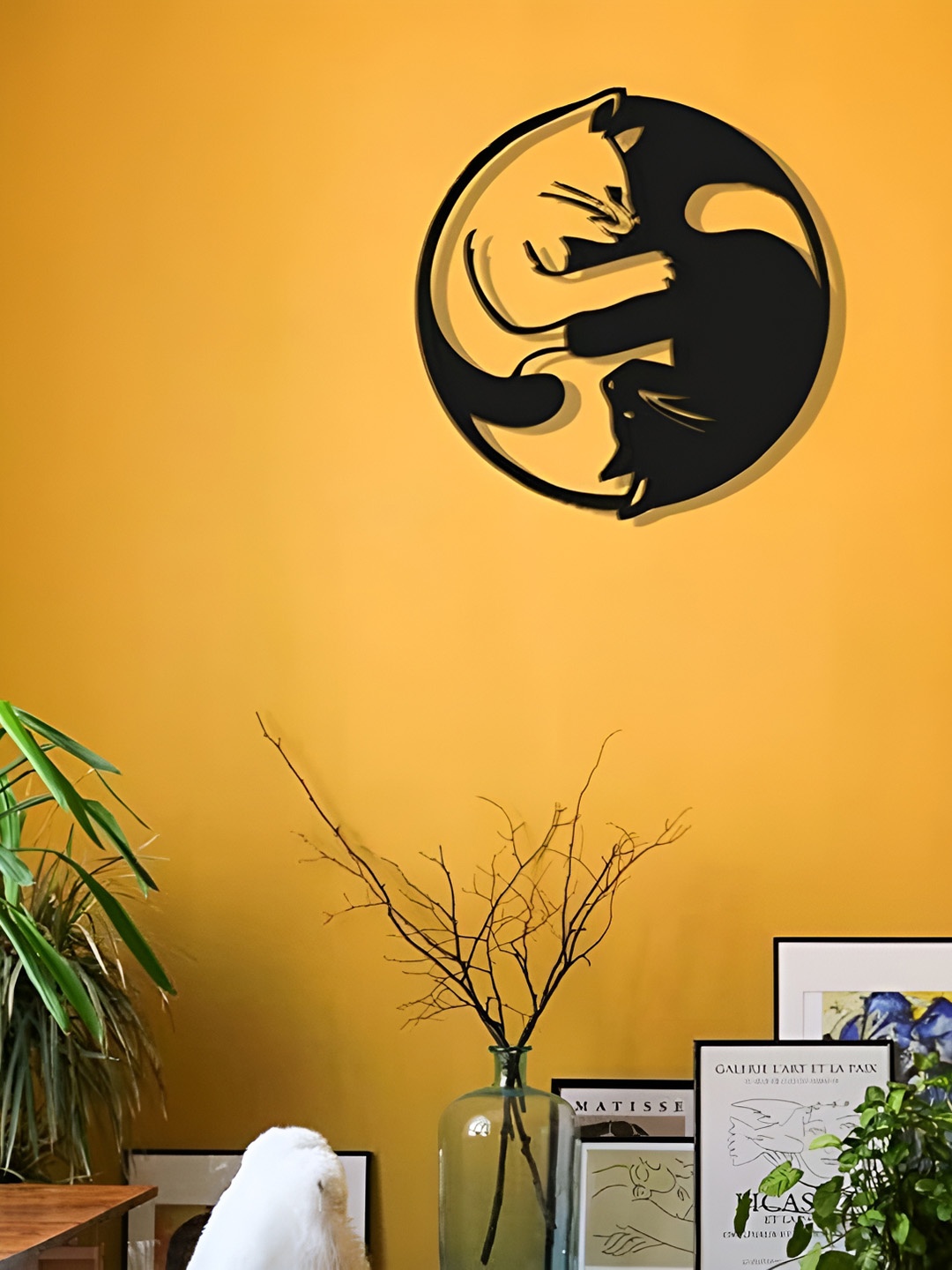 

Artrooms Cats Metal Wall Art, Black