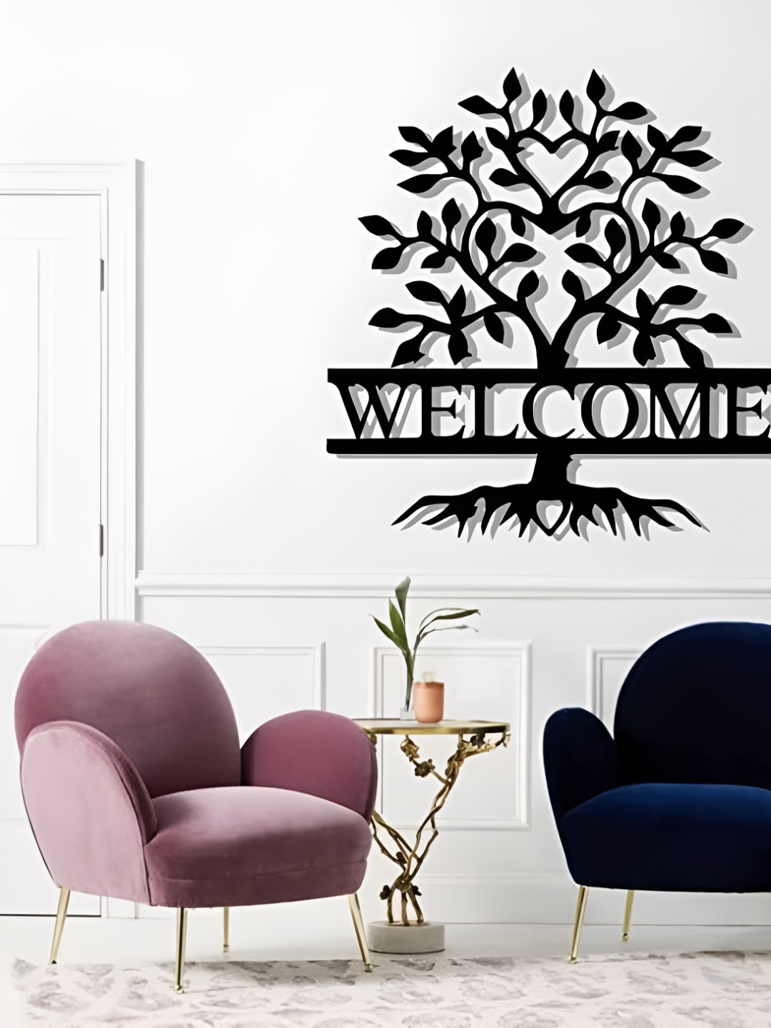 

Artrooms Welcome Metal Wall Art, Black
