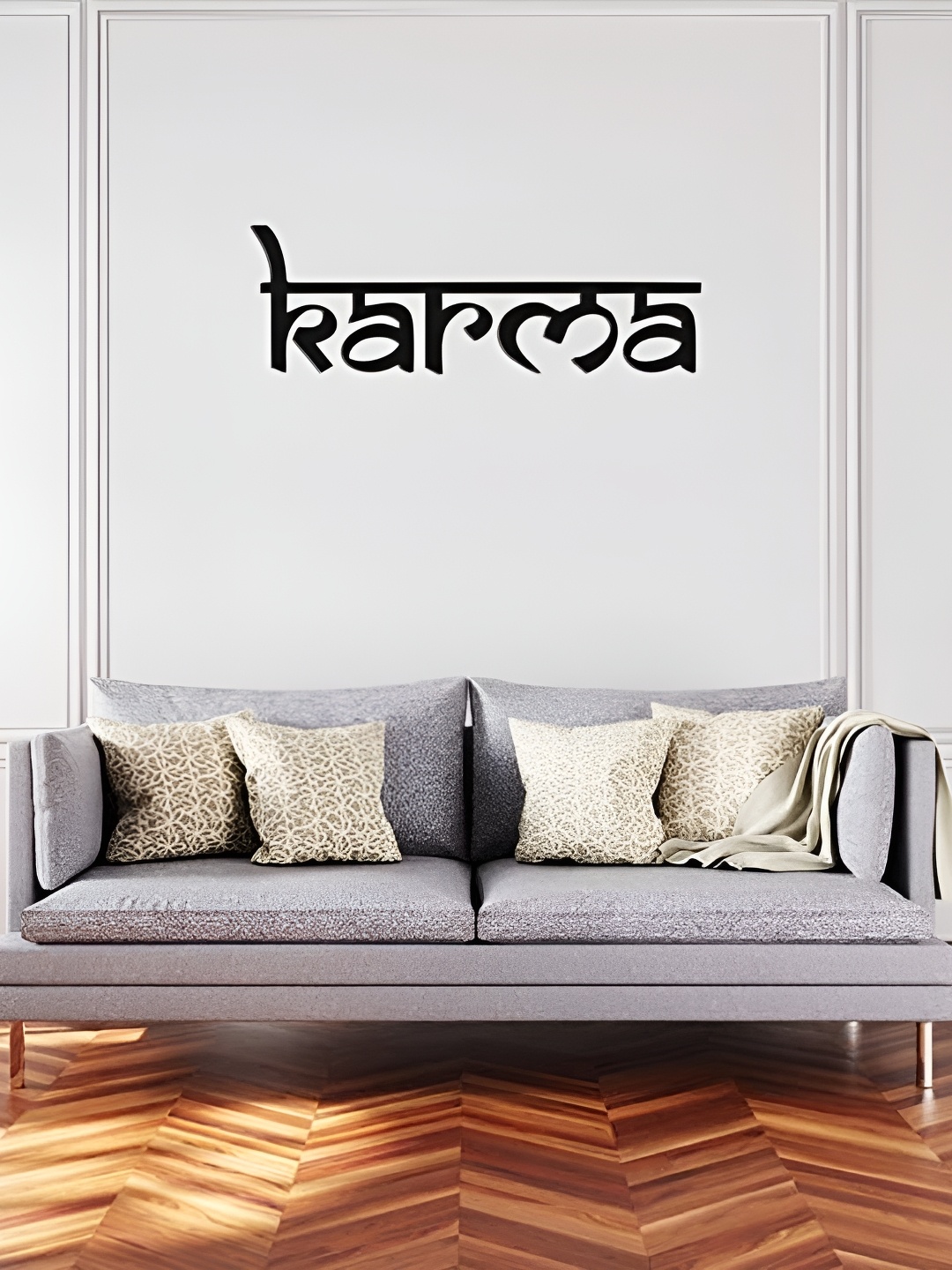 

Artrooms Karma Metal Wall Art, Black