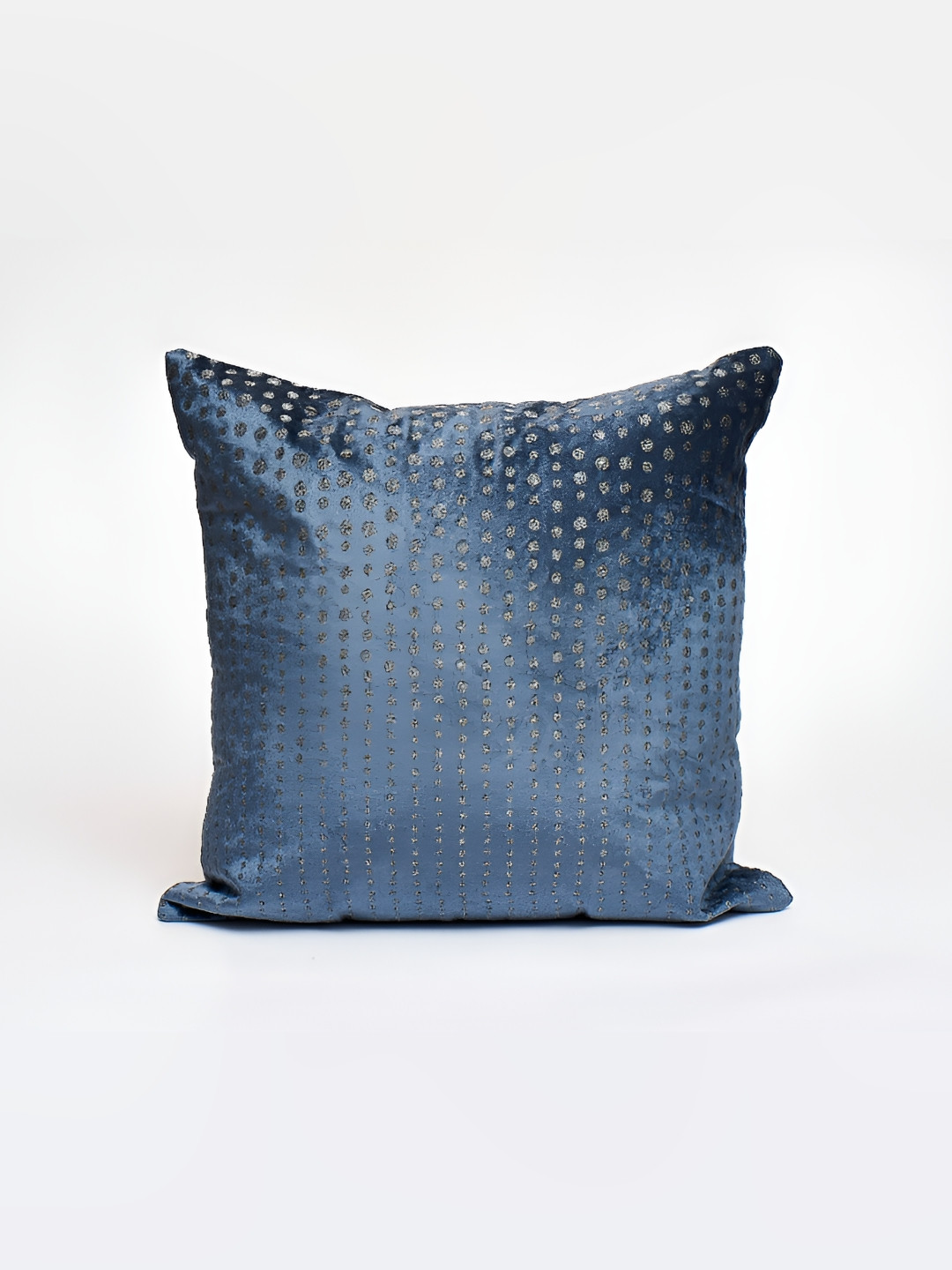 

House of Harkaari Blue & Gold-Toned Geometric Velvet Square Cushion Covers
