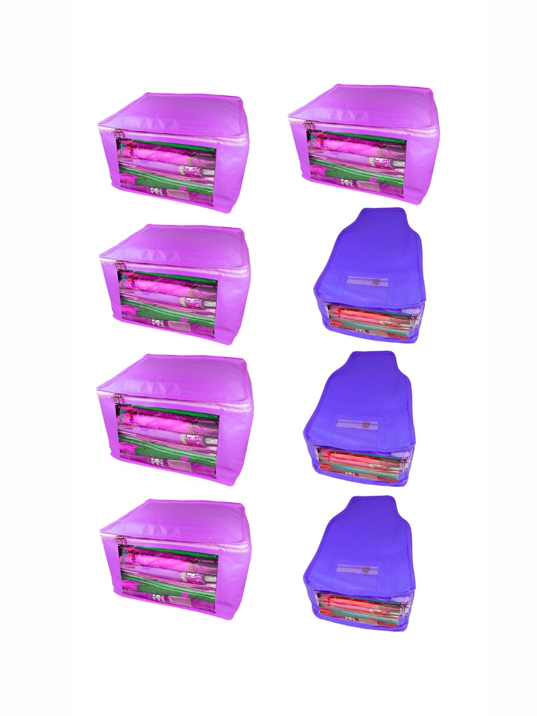 

atorakushon Set Of 8 Purple Reusable Clothes Storage Bags Wardrobe Organisers