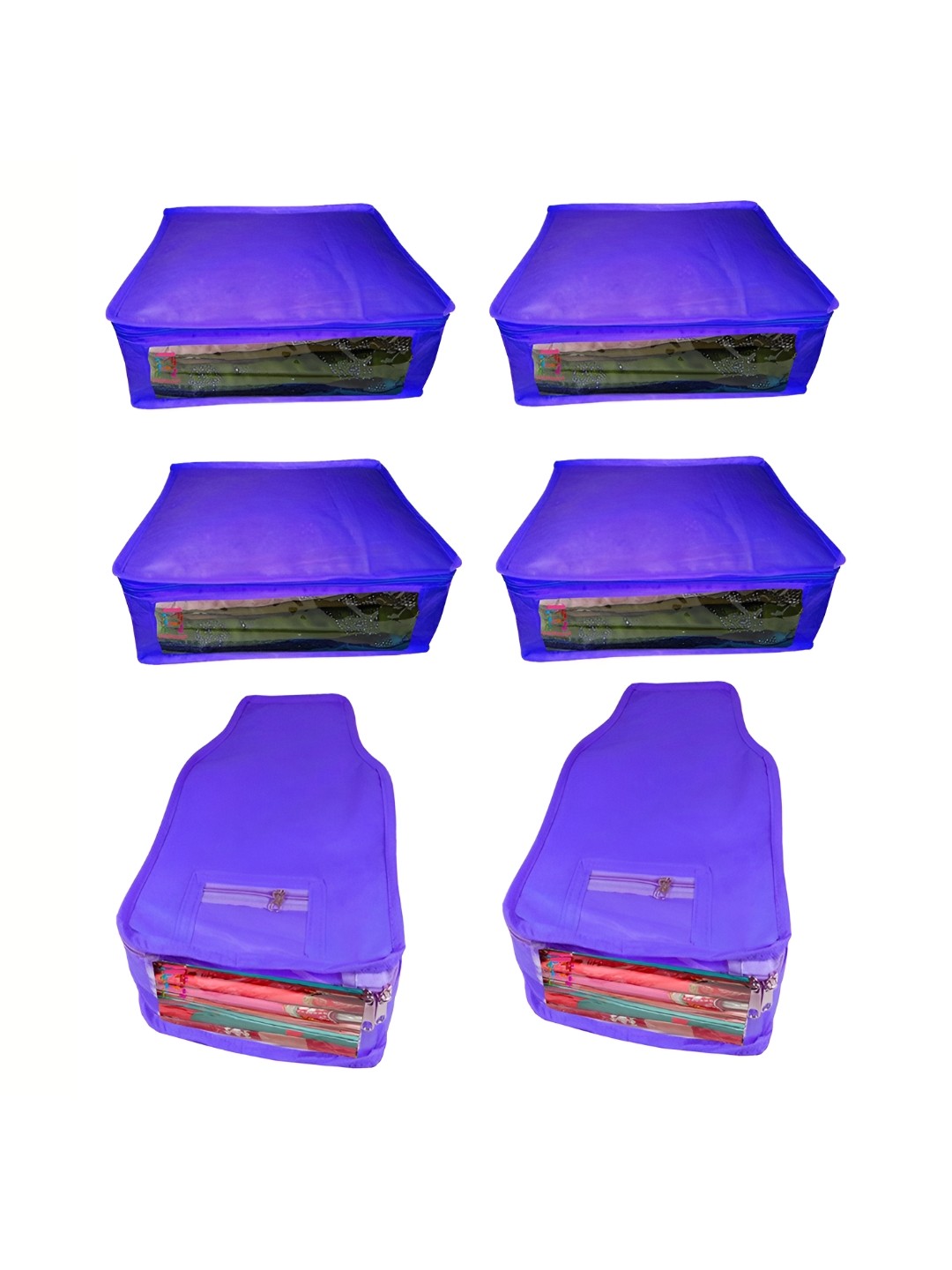 

atorakushon Blue Set of 6 Reusable Clothes Storage Bags Wardrobe Organisers