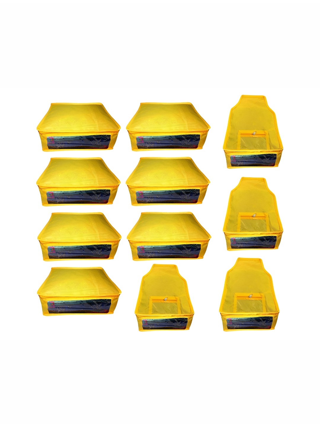 

atorakushon Set of 11 Yellow Reusable Clothes Storage Bags Wardrobe Organisers