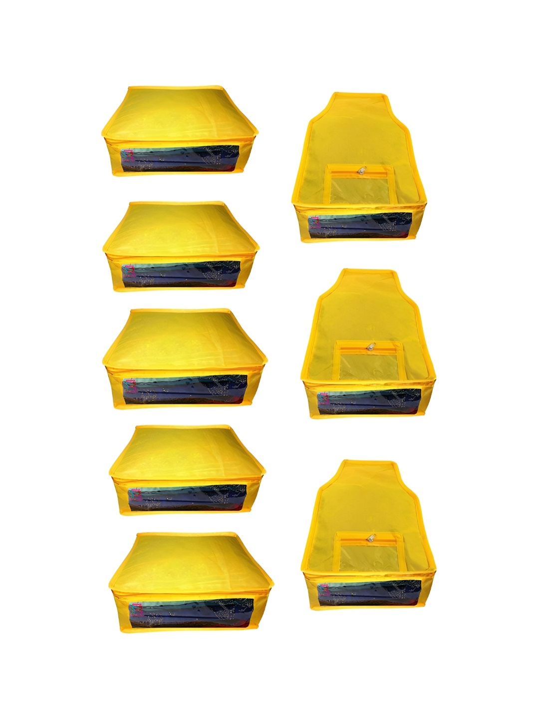 

atorakushon Set of 8 Yellow Reusable Clothes Storage Bags Wardrobe Organisers