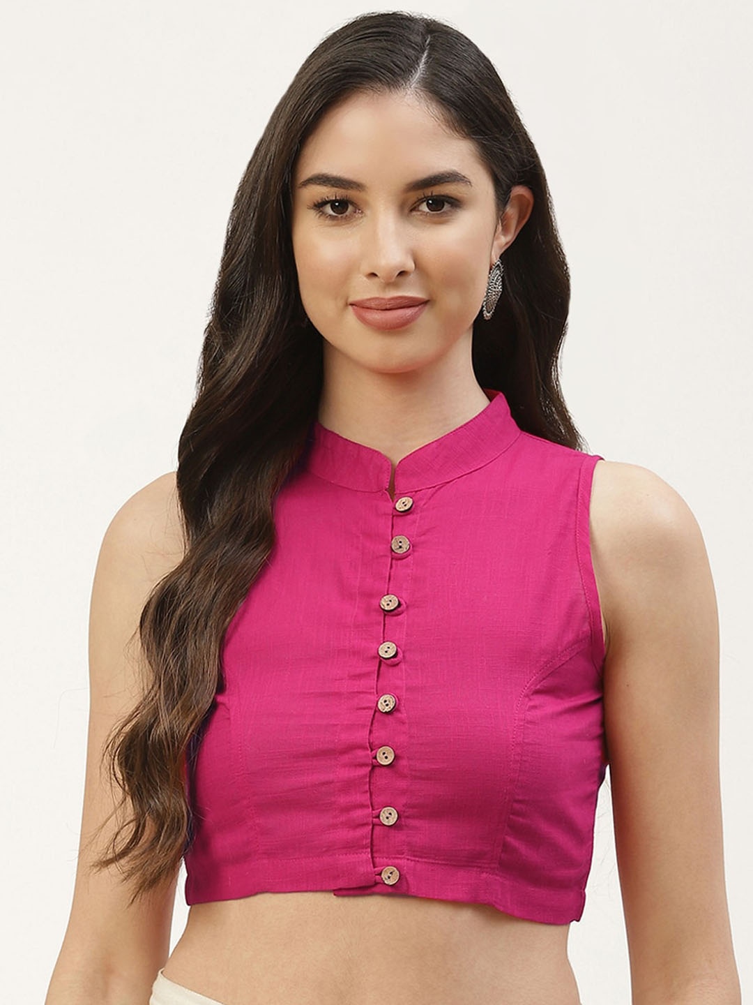 

Molcha Pure Cotton Non Padded Saree Blouse, Pink