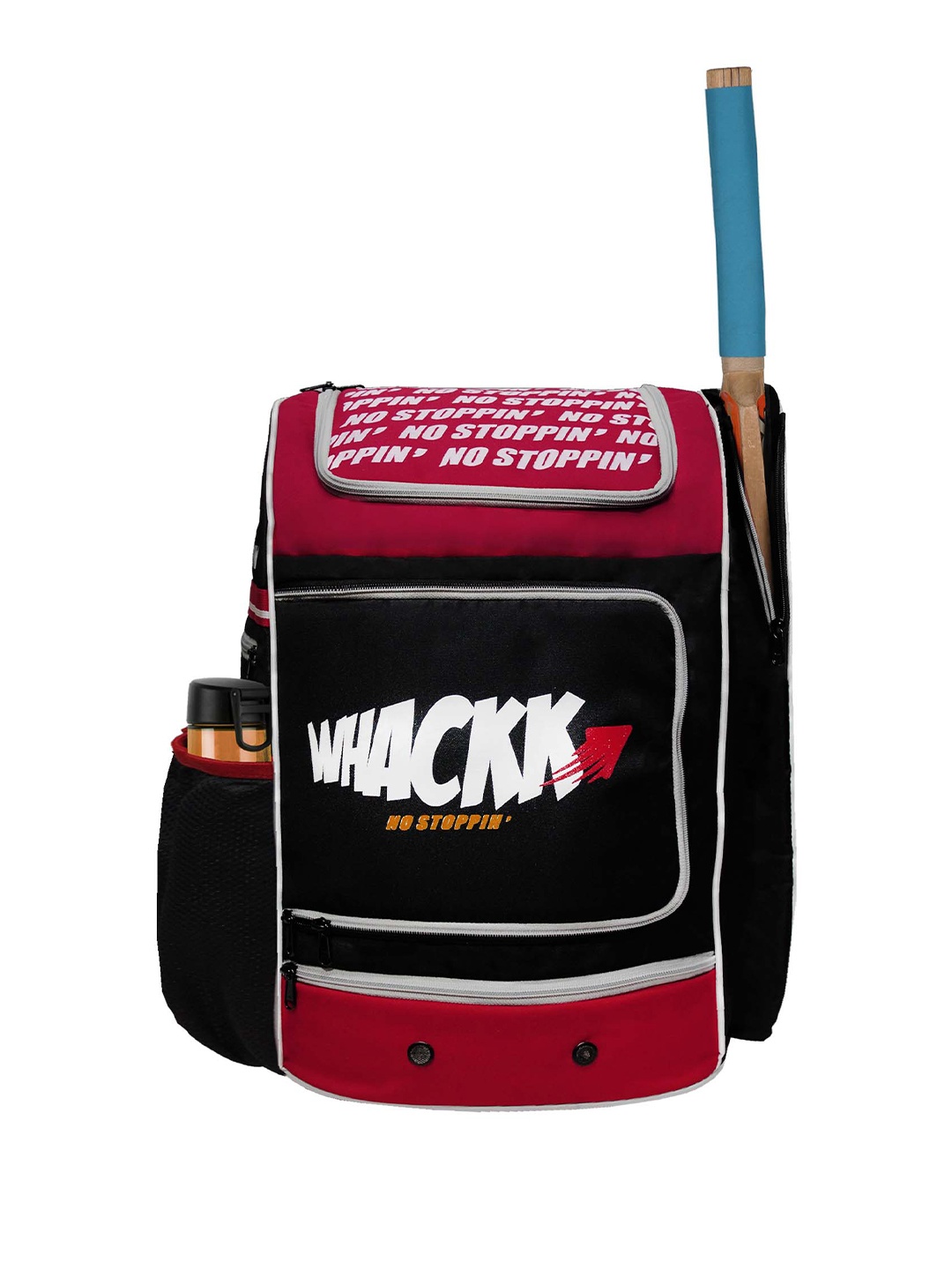 

Whackk Unisex Brand Logo Cricket Rucksack with Shoe Pocket, Red