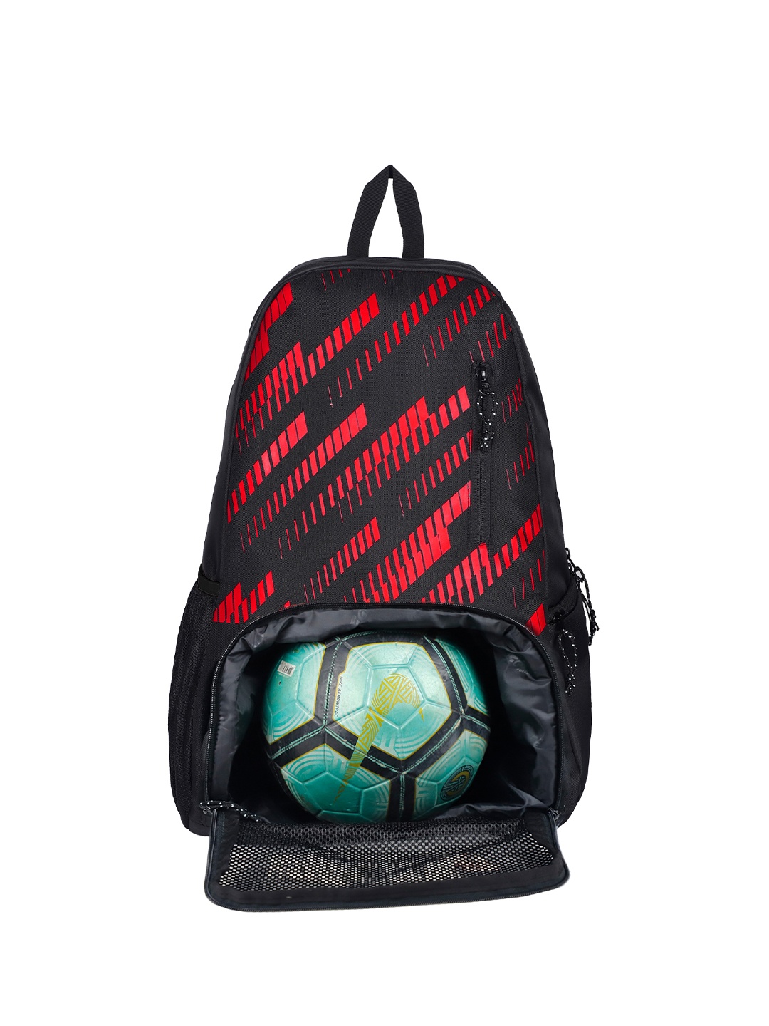Whackk Unisex Printed Ball Pocket Backpack, Red
