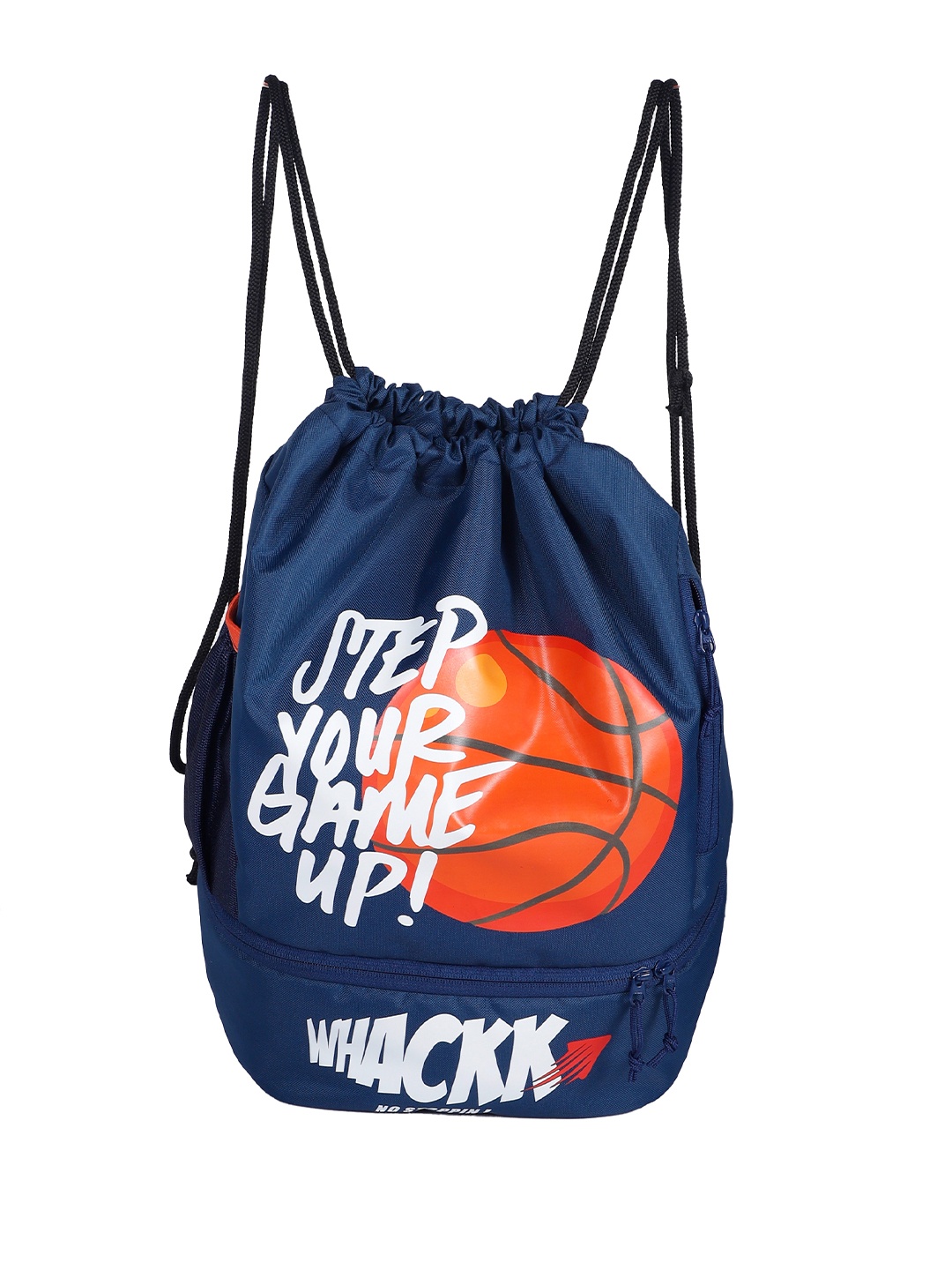 

Whackk Unisex Printed Ball Backpack with Shoe Pocket, Blue