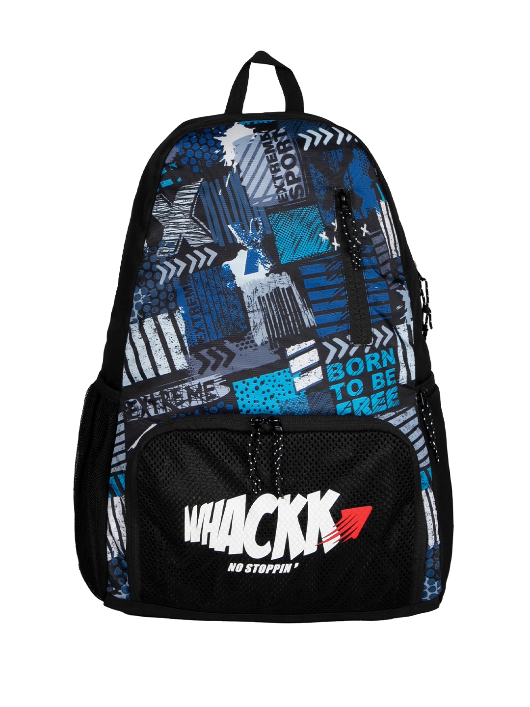 

Whackk Unisex Printed Ball Pocket Backpack, Navy blue